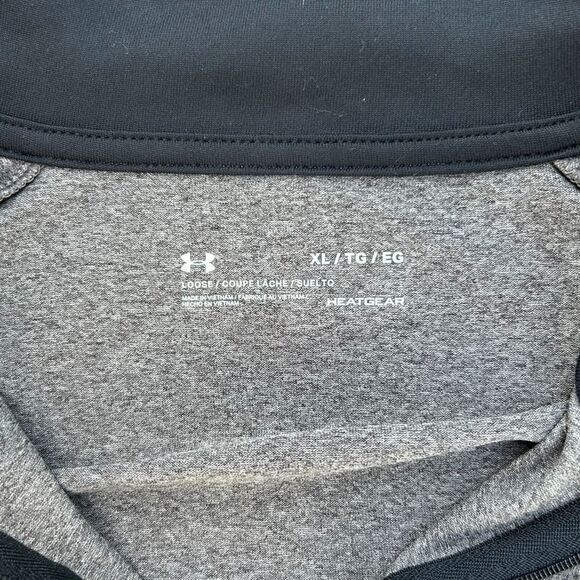 Under Armour HeatGear Men's XL Gray 1/4 Zip Pullover LS Fellowship Christian Ath - Picture 3 of 4